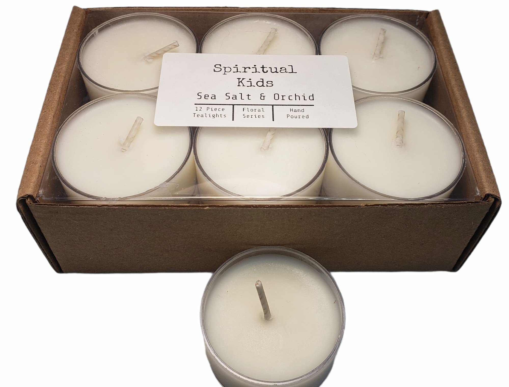 Sea Salt & Orchid Tealights 12ct natural soy wax hand poured