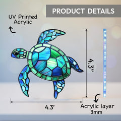 Sea Turtle ornament with Story Card close up