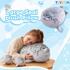 Removable baby seals inside mommy seal plush pillow