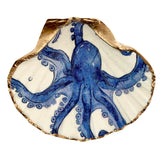 Sealife handmade seashell jewelry tray with gold edge
