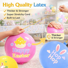 Sean's Choice Easter Punch Balloons 30Pcs elastic string detail