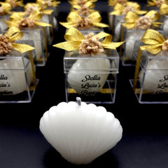 Seashell shaped candle bridal shower favor coastal decor