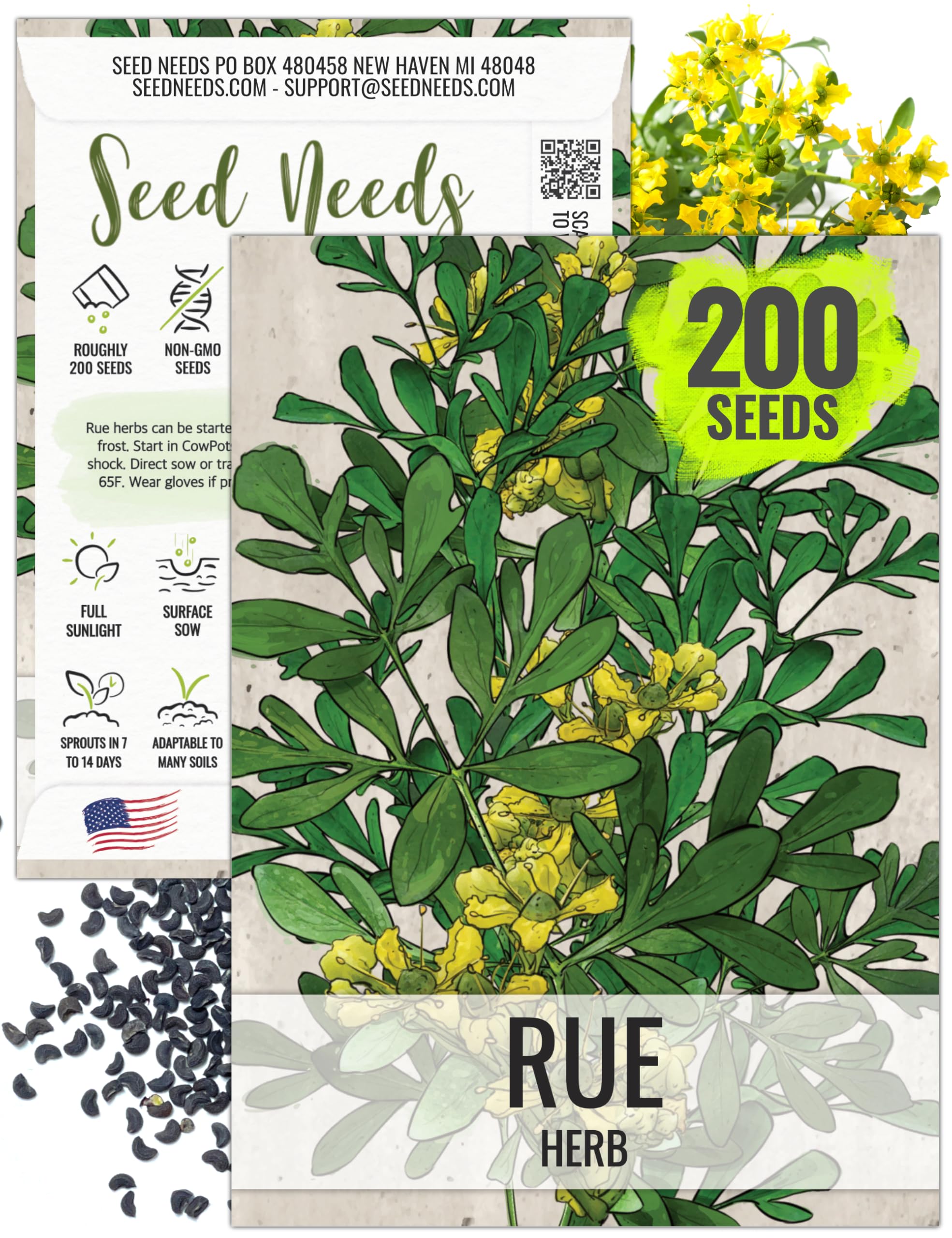 Seed Needs Rue Seeds product packaging