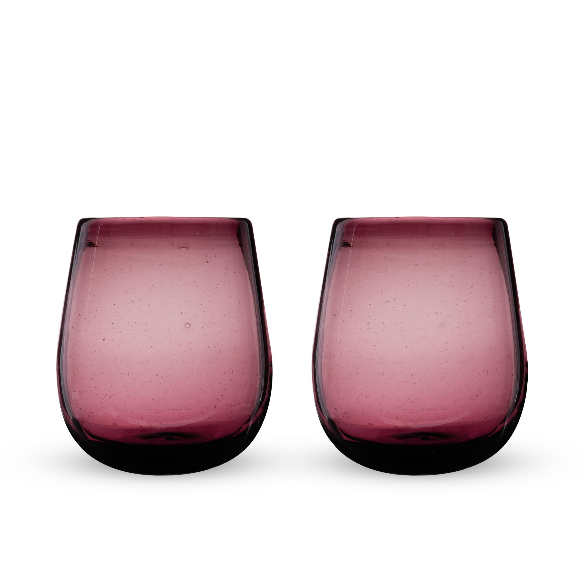 Segunda Vida Rosado hand blown wine glasses 13 oz with purple tint
