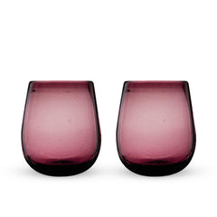 Segunda Vida Rosado hand blown wine glasses 13 oz with purple tint