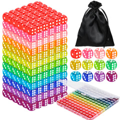 Seifar colored dice bulk set 120 pcs 14 mm in 12 colours