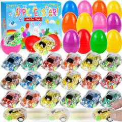 Seifar 24 pack Easter eggs with pull back cars