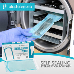 latex-free sterilization pouch for dental instruments with color change indicator
