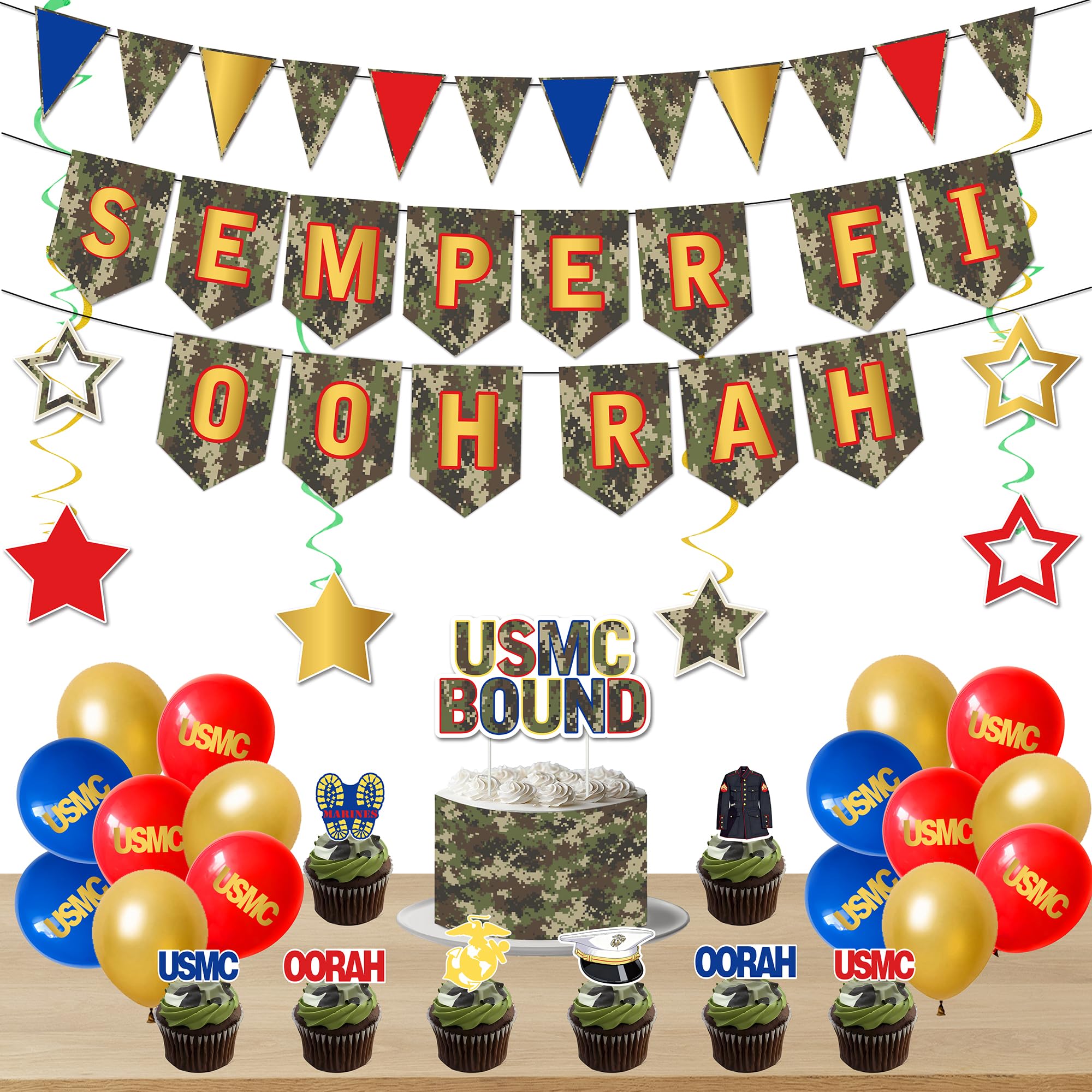 SEMPER FI OOHRAH background banner for Marine Corps party