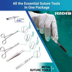 Sendew large silicone suture pad with 14 wounds image