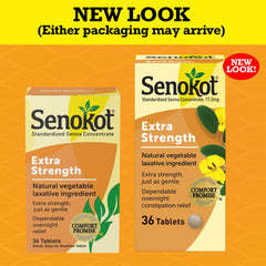 senokot 36 count tablets product packaging with label