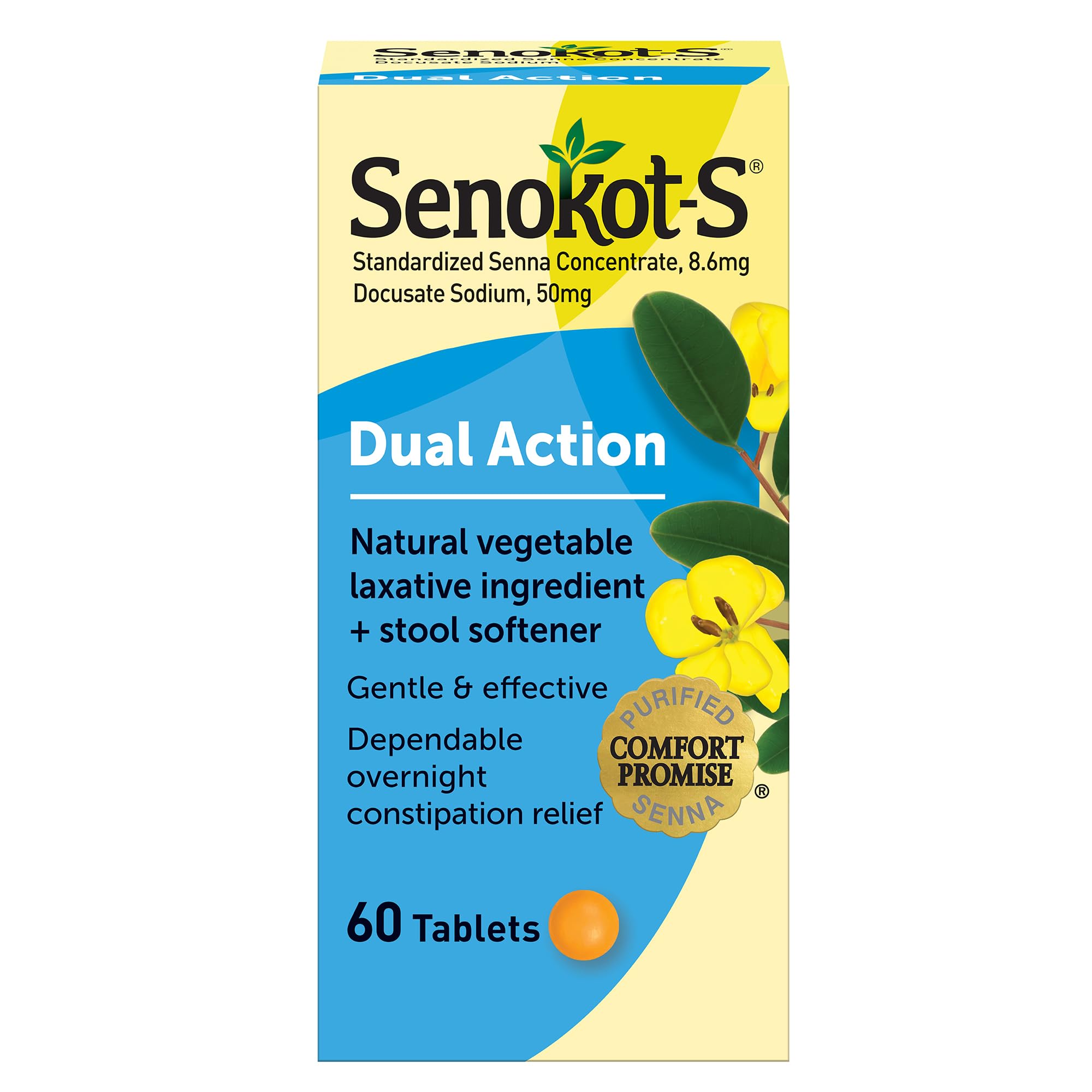 Senokot-S Dual Action Stool Softener bottle label