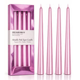 Sense Island Candle Co light pink taper candles 10 inch with pearl shimmer