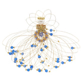 September Birthstone wire angel ornament with gold wire detailing