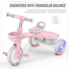 SEREED adjustable 3-position seat and 2-position handlebar