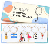 Serendipity Argentina Wine Charms set of six enameled gold charms