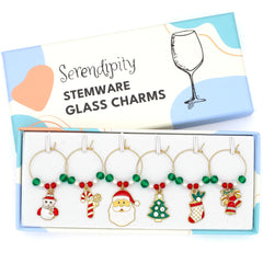 Serendipity gold wine glass charms gift box set of 6