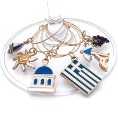 Santorini chapel charm from Serendipity Greek wine glass set