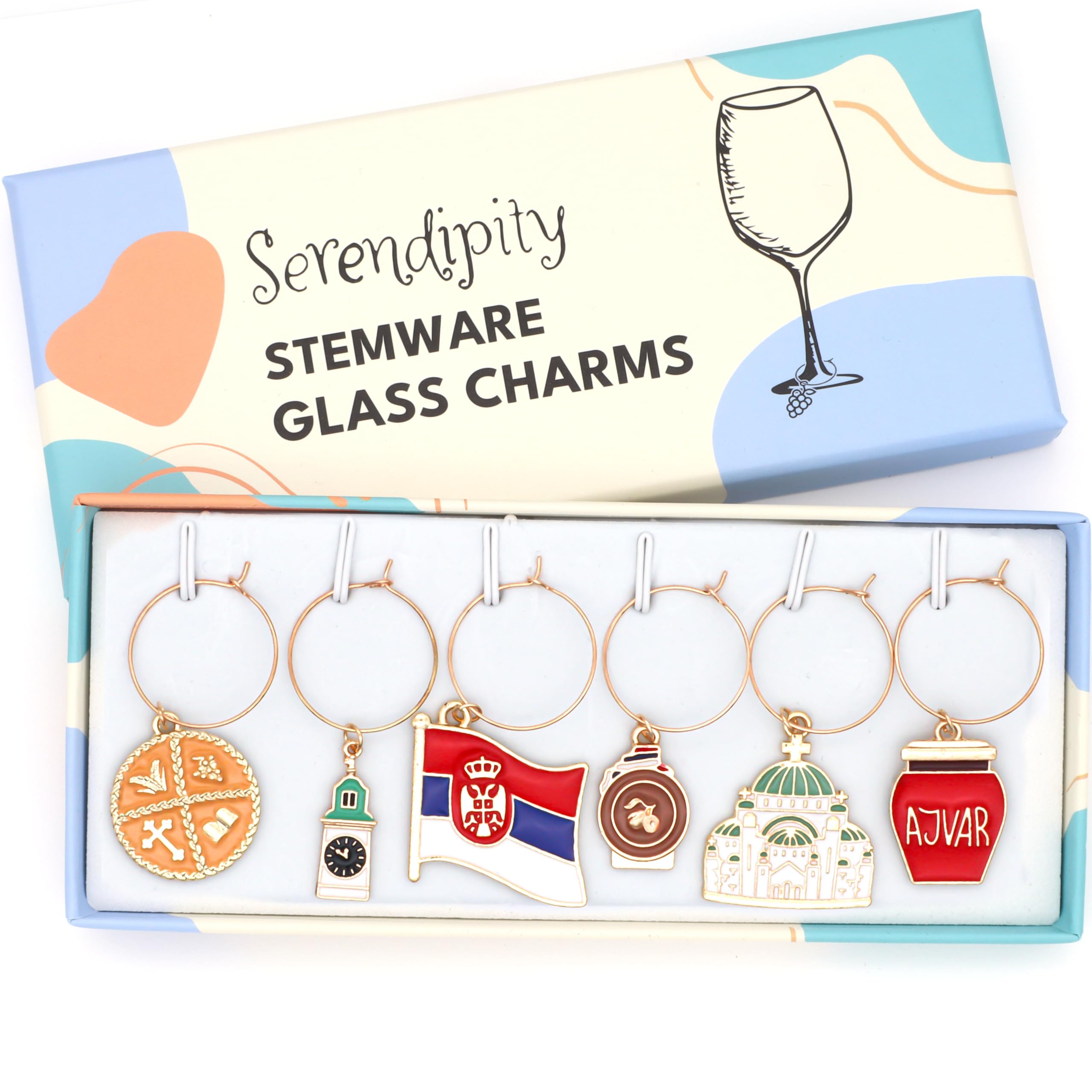 Serendipity Serbian stemware glass charms product image
