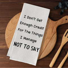 Funny humorous towel for kitchen decor and gifts