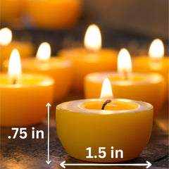 Tea light dimensions 1.5 inch round by .75 inch tall