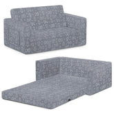Grey Serta Perfect Sleeper Extra Wide Convertible Sofa to Lounger