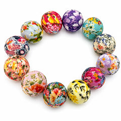 Set of 12 summer floral fabric wrapped bowl fillers for decorative bowls