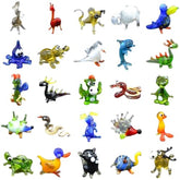 Set of 25 mini glass animal figurines 1 inch each