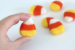 Set of 5 candy corn wool shapes for fall decor