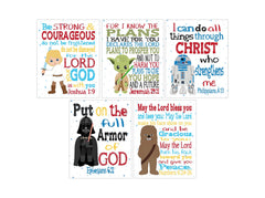 Luke Skywalker print in Star Wars Christian nursery decor set