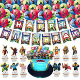 Set 58Pcs Video Game Birthday Party Decorations Kit banner and toppers