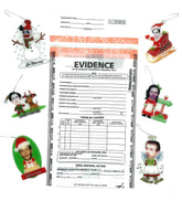 set of 6 true crime christmas ornaments shrink art handmade