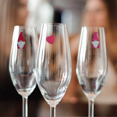 Stemless magnetic drink markers for wine glasses set of 6