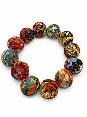 Set of 12 fall floral fabric wrapped decor balls