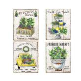 Set of 4 8x10 Fresh Picked Herbs Wall Art Canvas Prints unframed