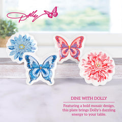 Set of 4 Dolly Parton plates with mosaic pattern 7 Inch