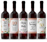 set of 5 wine labels 3.75 wide x 4.75 tall with rounded corners