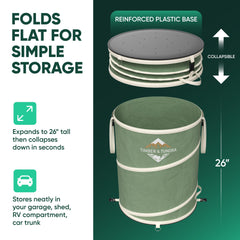 Two collapsible garden bags 21in diameter 26in tall