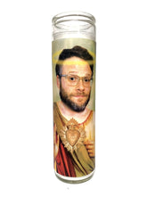 Seth Rogen Celebrity Parody Devotional Prayer Candle white 8 inch USA made
