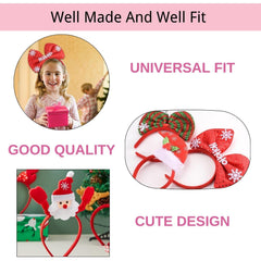 12 pack SEVEN STYLE Christmas headbands for party favors