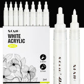 SFAIH acrylic white paint pens 8 pack extra fine 0.7mm tip