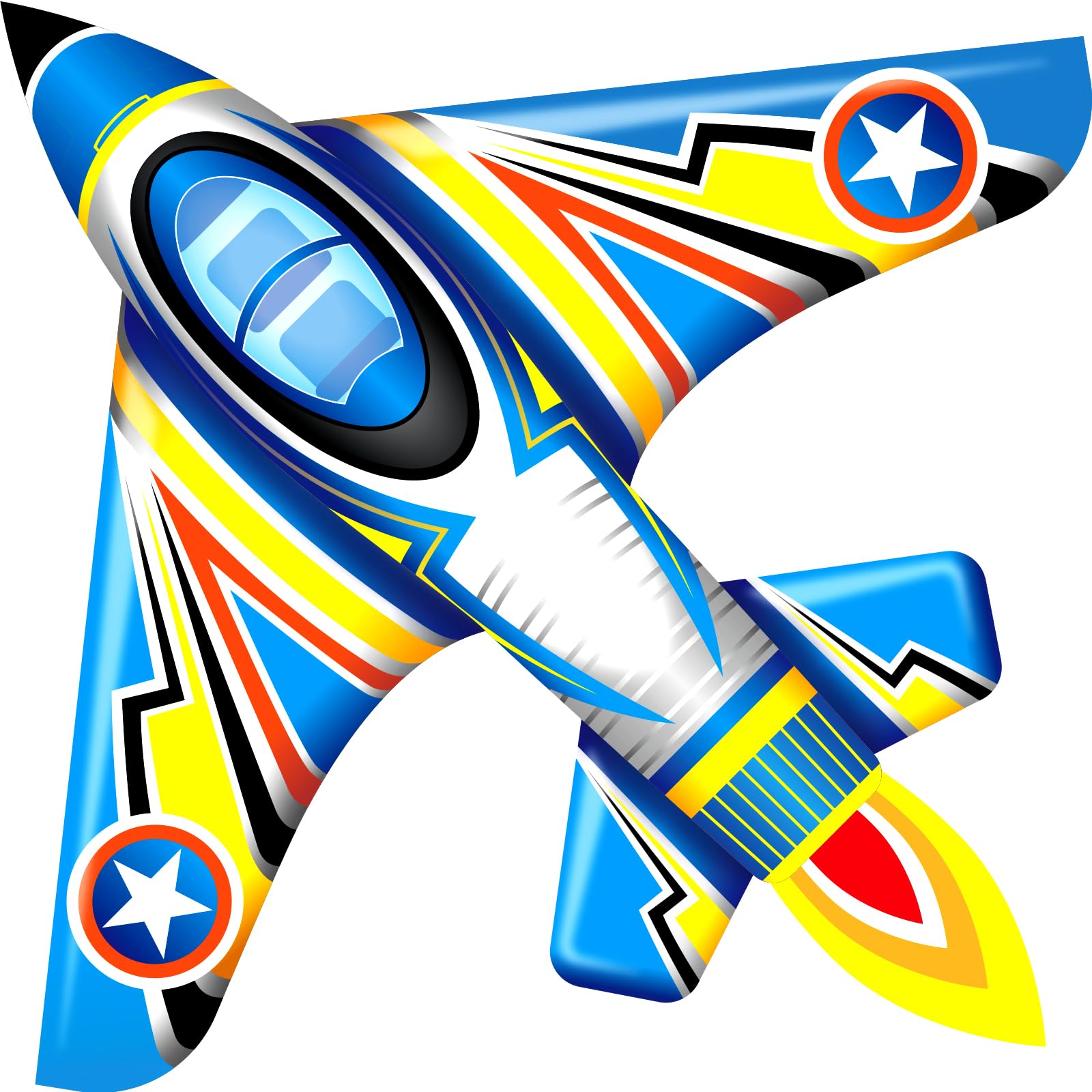 SGftre Airplane Kite Kids Adults Fighter Plane-Blue