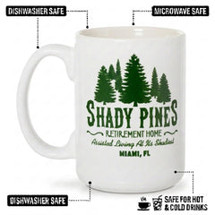 Shady Pines Retirement Home Mug 15oz white ceramic Artisan Owl
