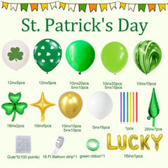 Shamrock foil balloons included in the kit