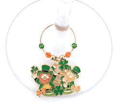 Irish flag charm among St Patrick's Day wine charms