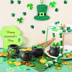 shamrock stickers and green confetti pack