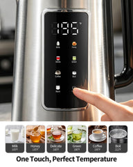 SHARDOR Electric Kettle 1.7L stainless steel side view