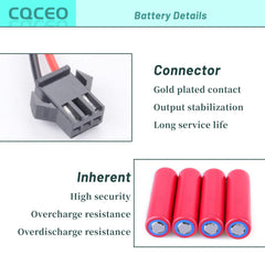 Shark Ion RV725 replacement battery with 3-prong connector