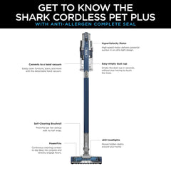 Shark IZ361H Cordless Pet Plus Stick Vacuum Blue color detail