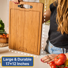 Non slip surface for stable chopping on bamboo board